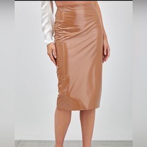 Do + Be new, nude latex effect skirt, DO+BE boutique brand